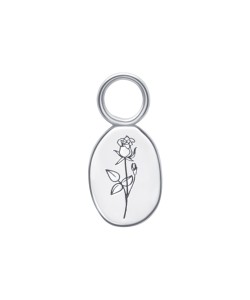 Rose Birth Flower Silver Charms CH-340